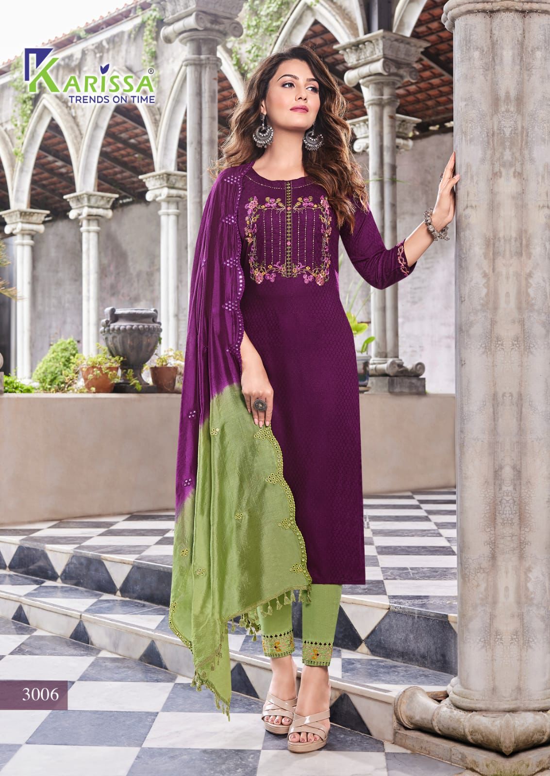 Karissa Bombay Beauty 3  Festive Wear Wholesale Kurti With Bottom Dupatta Collection
